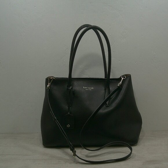 kate spade Handbags - Kate Spade New York Eva Medium Top Zip Satchel Black Pebbled leather| Crossbody